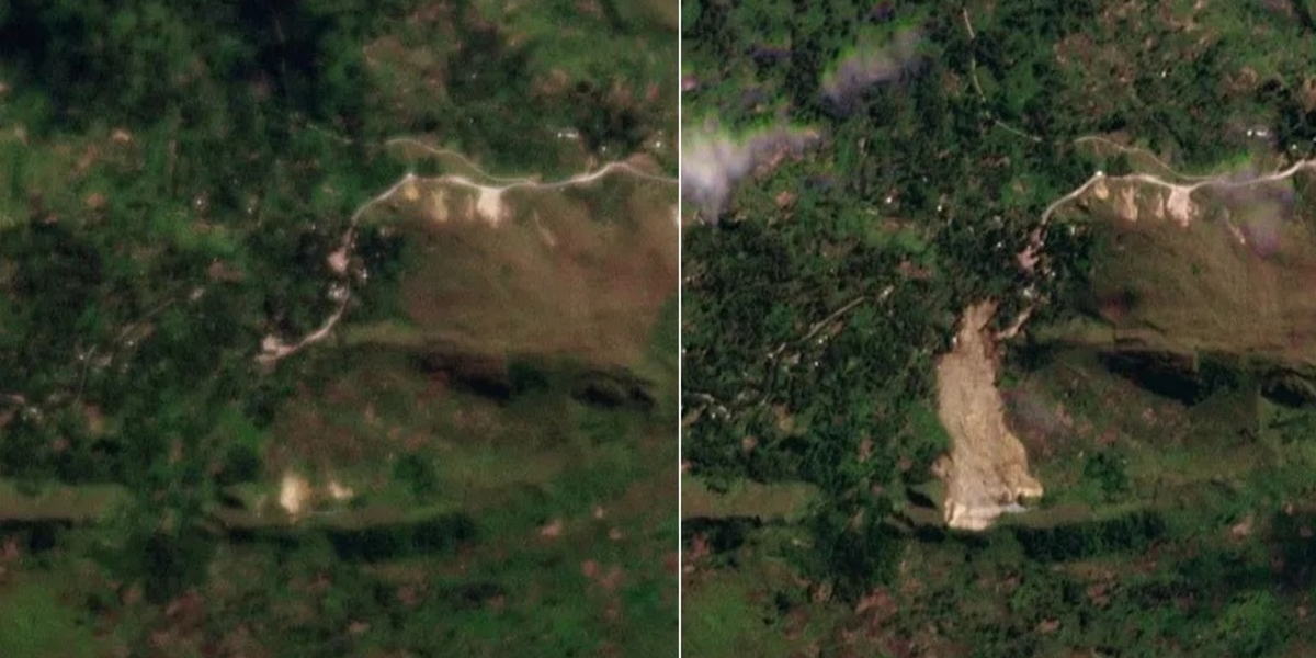 Imagens de satélite revelam dimensão do deslizamento que soterrou mais de 2 mil em Papua-Nova Guiné