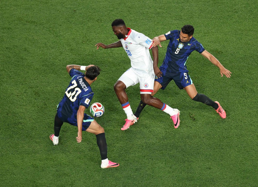 Brasil x Haiti, pela segunda rodada da Copa do Mundo — Foto: Kevin C. Cox / GETTY IMAGES NORTH AMERICA / Getty Images via AFP