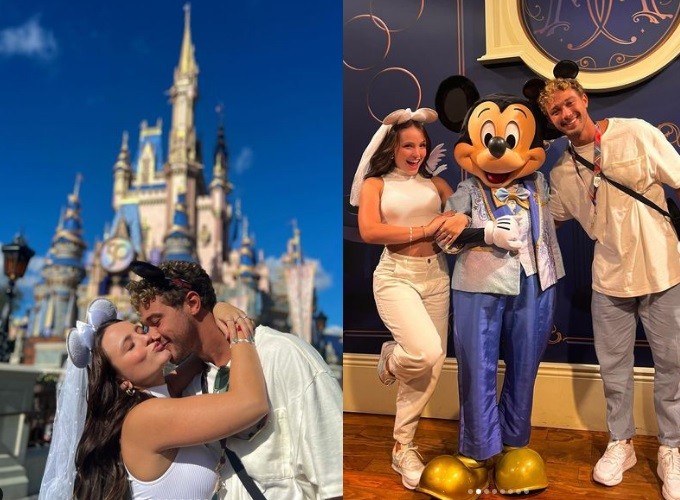 Larissa Manoela e o noivo, o ator Andre Luiz Frambach, estão na Disney. A atriz tem casa em Orlando — Foto: Reprodução/Instagram