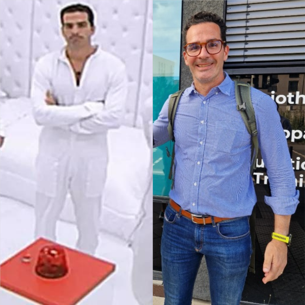 Ralf Krause também passou pela dinâmica no 'BBB 9'. Hoje, ele é treinador de corrida e ciclismo, tem 49 anos e uma filha — Foto: Reprodução/TV Globo e Reprodução/Instagram