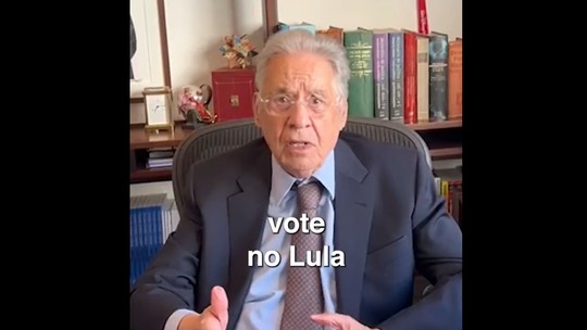 Fernando Henrique publica vídeo pedindo voto para Lula: 'Melhorou de vida com o Plano Real? Vote no 13'