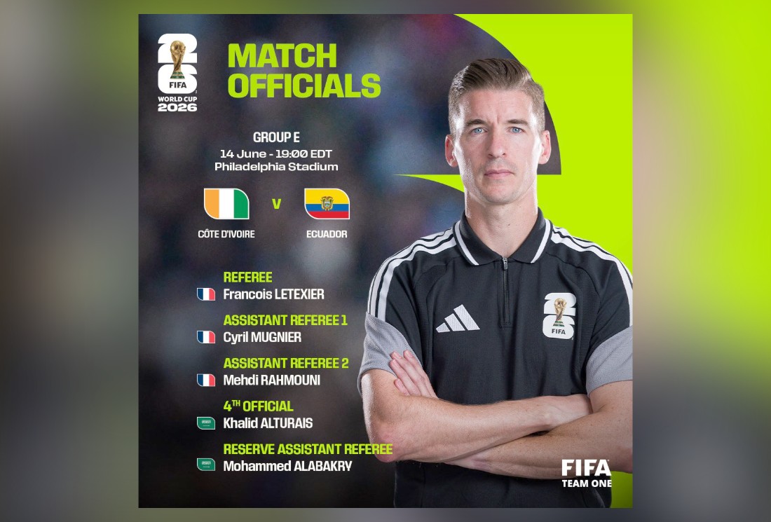 Fifa substitui árbitro de Equador x Costa do Marfim na Copa do Mundo por lesão