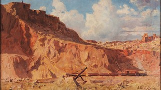 “Reminiscência do Morro do Castelo” (óleo sobre tela – pintura documental), de João Baptista da Costa, em 1923. — Foto: Google Arts & Culture/Acervo do MHN