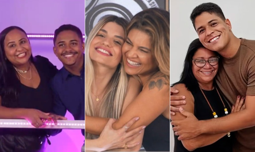 Da esquerda para a direita, Joseane e Cléber, Paula e Nicole e Guilherme e Joselma: duplas de candidatos ao BBB 25