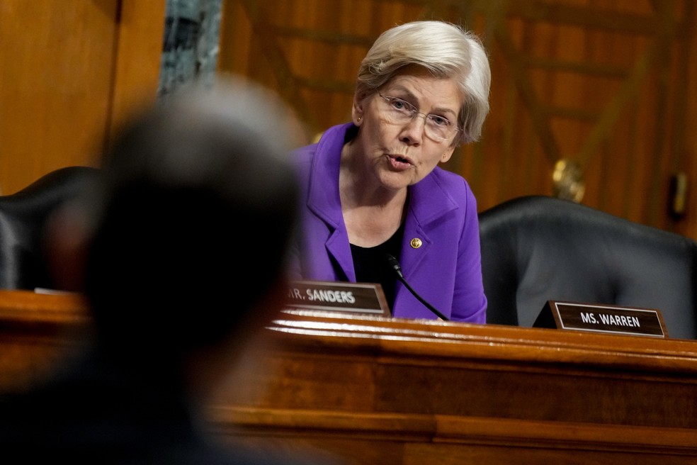 A senadora democrata Elizabeth Warren — Foto: Kent Nishimura/Bloomberg