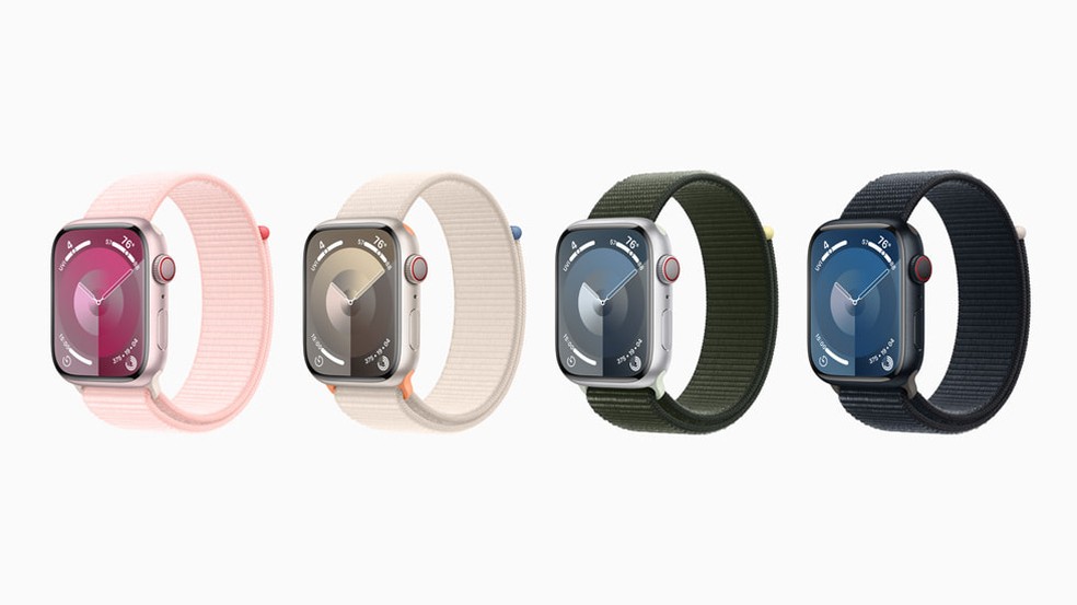 Novas cores do Apple Watch Series 9 — Foto: Reprodução/Apple