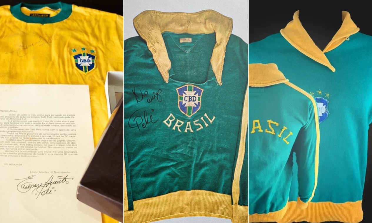 Leilão de itens raros de Pelé tem casaco da seleção avaliado em R$ 114 mil