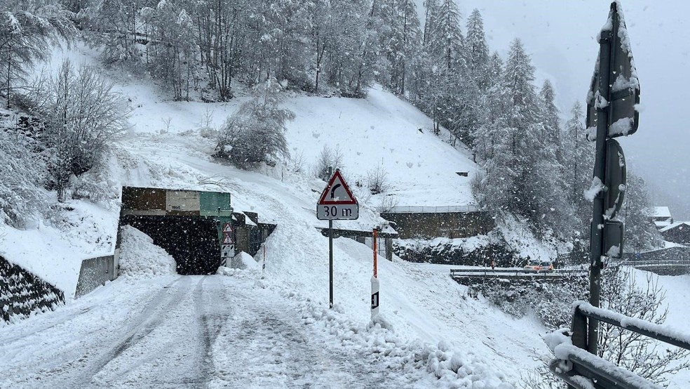 Região estava com alerta para avalanches — Foto: Divulgação