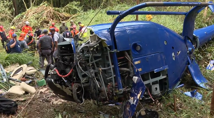Helicóptero com quatro passageiros caiu na Grande São Paulo