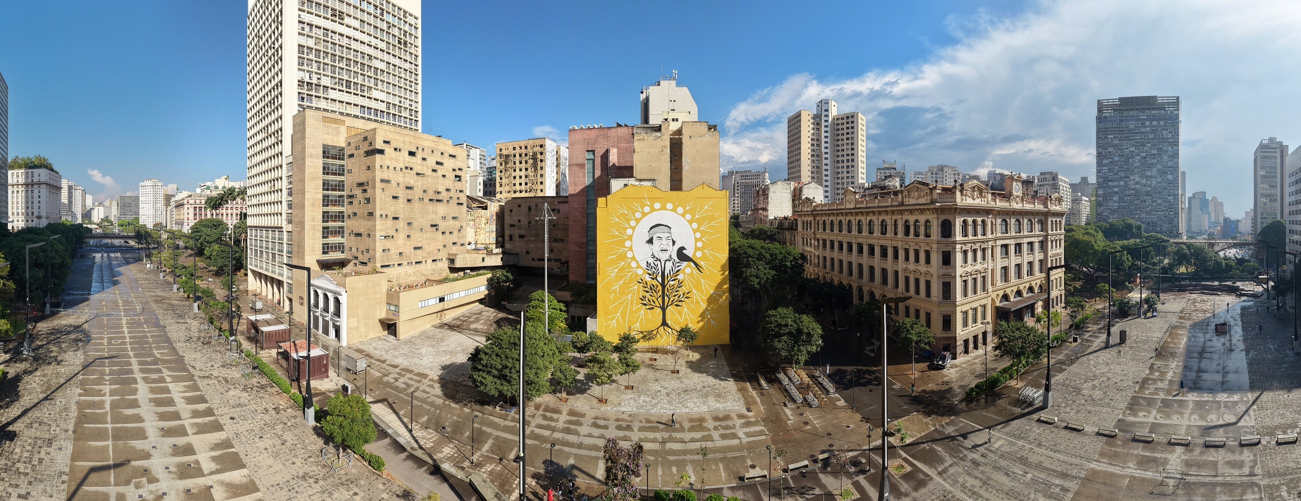 No Dia dos Povos Indígenas, Ailton Krenak ganha mural em prédio no centro de São Paulo