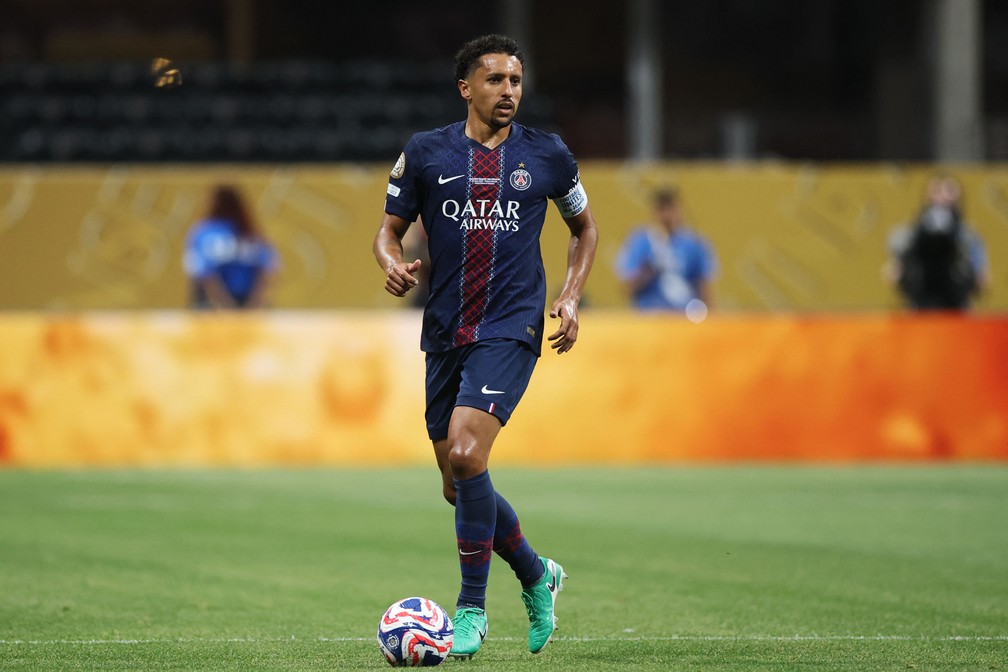 Marquinhos é capitão do PSG há quase cinco anos — Foto: Alex Grimm/Getty Images/AFP