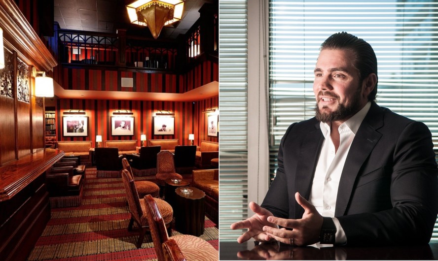 The Carnegie Club (à esquerda), localizado nas imediações do Central Park em Nova York, recebeu degustação milionária de uísque custeada por Daniel Vorcaro, dono do Banco Master
