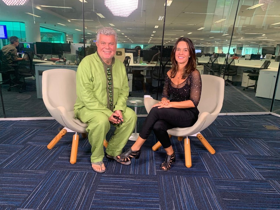 Milton Cunha e Maria Fortuna no est&uacute;dio da reda&ccedil;&atilde;o de OGLOBO &mdash; Foto: Maurizio Belli