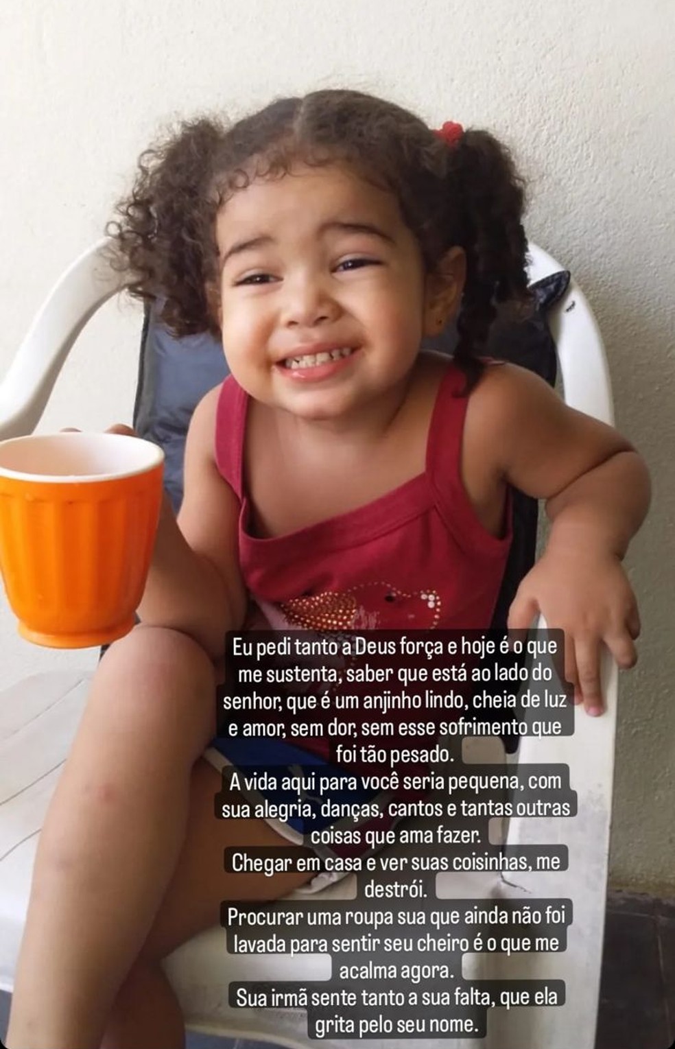 Alana dos Santos Silva, mãe da pequena Heloísa, faz desabafo nas redes sociais após morte da filha — Foto: Reprodução