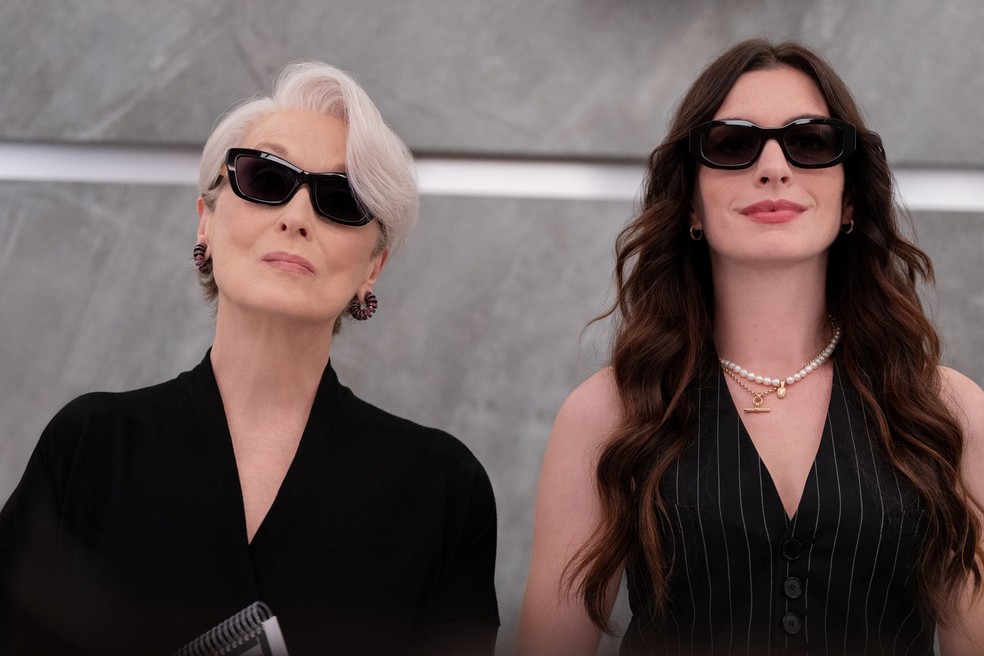 Meryl Streep e Anne Hathaway em 'O diabo veste Prada 2' — Foto: Divulgação