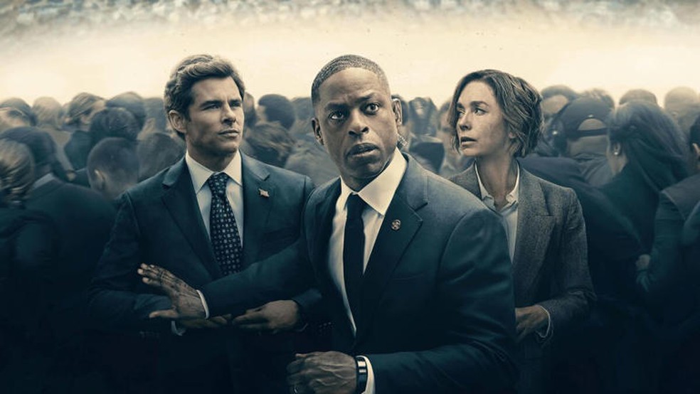 James Marsden, Sterling K. Brown e Julienne Nicholson/Paradise — Foto: Divulgação
