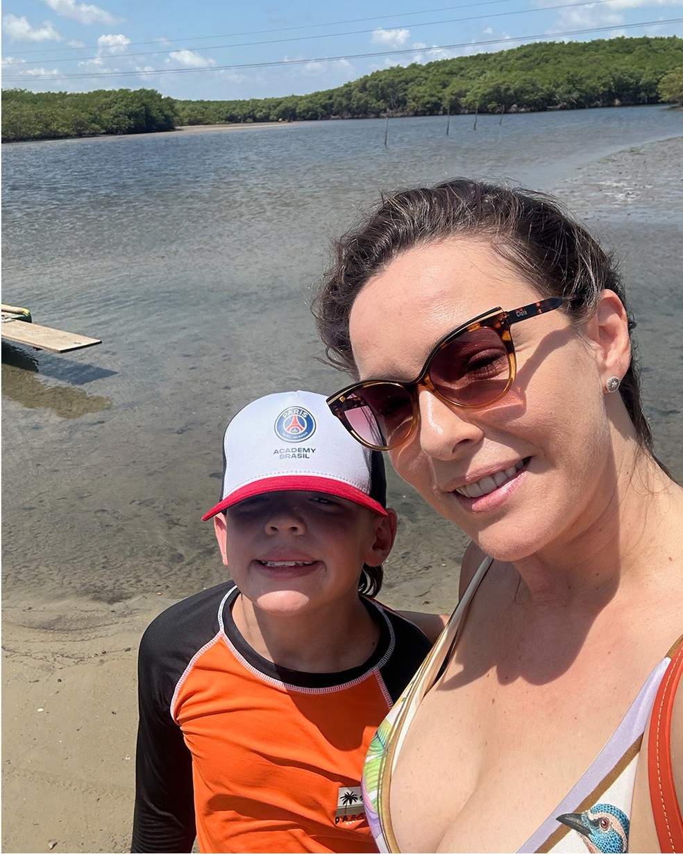 Ela e os filhos estão desfrutando momentos de lazer em meio à natureza — Foto: Reprodução/Instagram