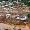 Casas destruídas pelas enchentes na cidade de Roca Sales, no Rio Grande do Sul - Gustavo Ghisleni/AFP