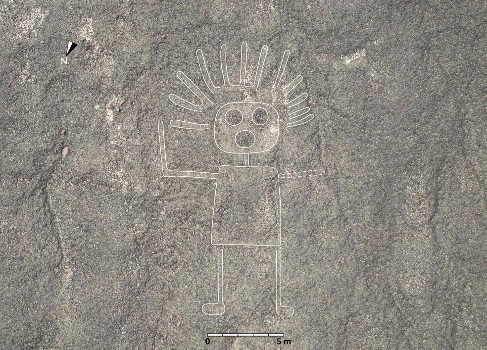 Novos geoglifos de Nazca foram descobertos em tempo recorde, com ajuda de inteligncia artificial  Foto: Yamagata University / AFP