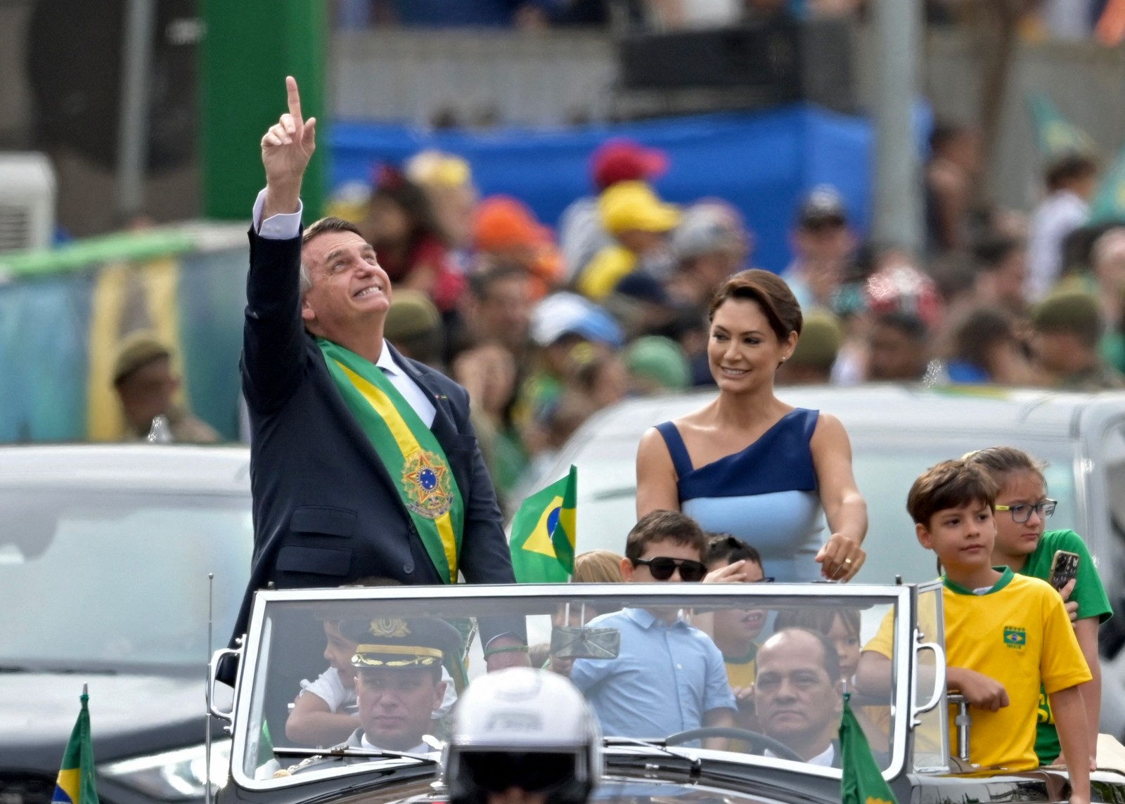 Jair Bolsonaro durante desfile de 7 de setembro em Brasília — Foto: Evaristo Sá/AFP