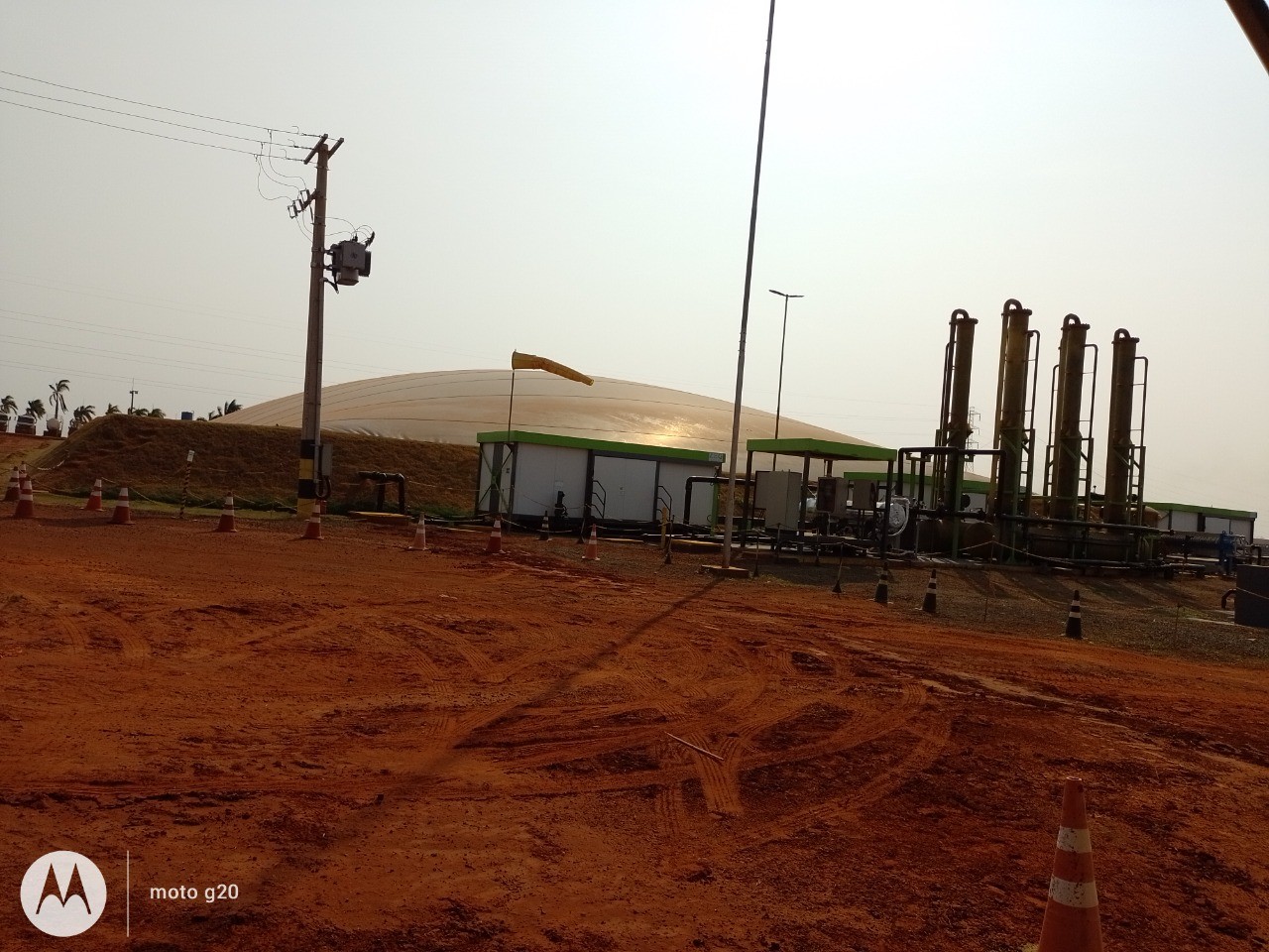 Reator da usina de biogas da Tereos, em Olímpia — Foto: João Sorima Neto