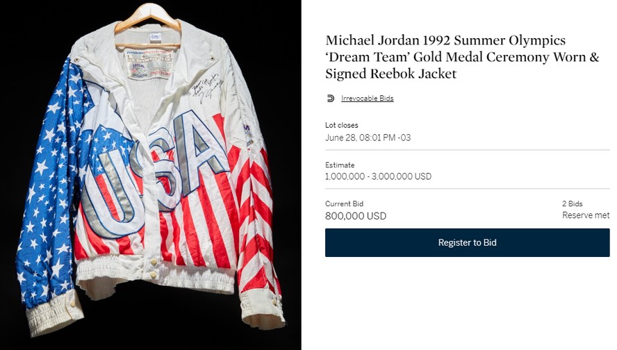 Jaqueta que Michael Jordan usou no ouro do 'Dream Team' de 1992 vai a  leilão e pode valer R$ 15 milhões