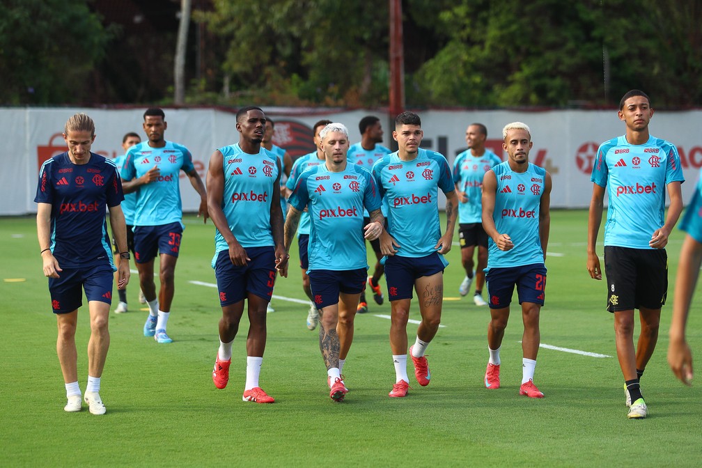 Filipe Luís fez preparação especial para o início de temporada do Flamengo, que venceu o Carioca — Foto: Gilvan de Souza/Flamengo