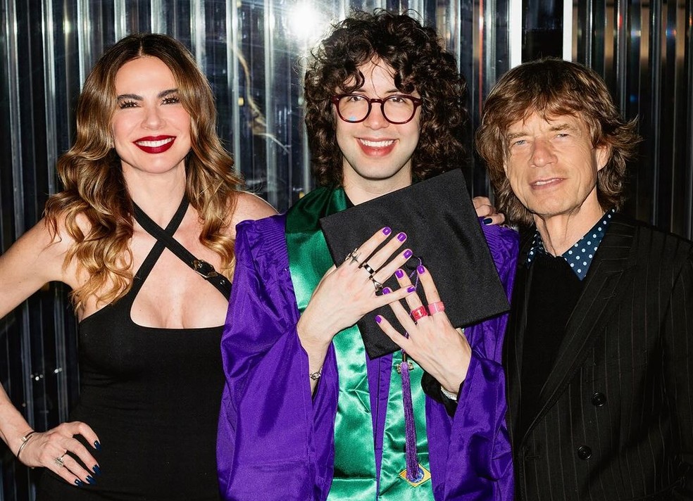 Luciana Gimenez, Lucas Jagger e Mick Jagger — Foto: Reprodução / Instagram