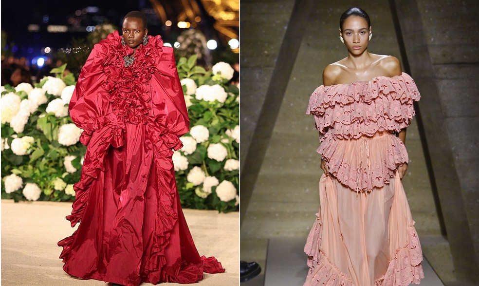 Coleção de verão da Saint Laurent e da Chloé — Foto: Getty Images
