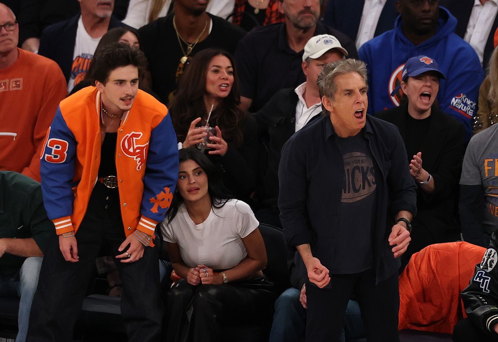 O casal Kylie Jenner e Timothée Chalamet — Foto: Getty Images