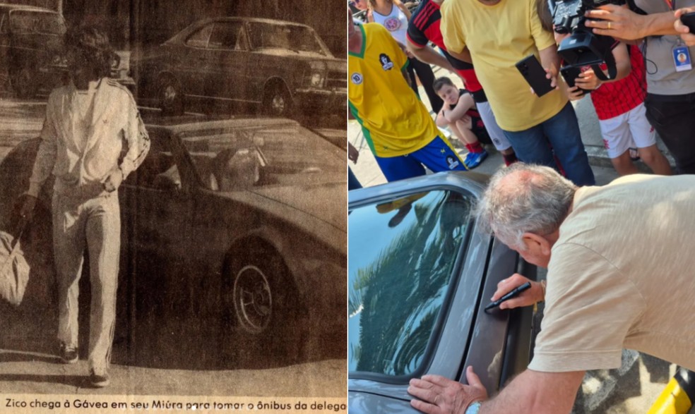 Zico reencontra carro que teve nos anos 1970 — Foto: Reprodução