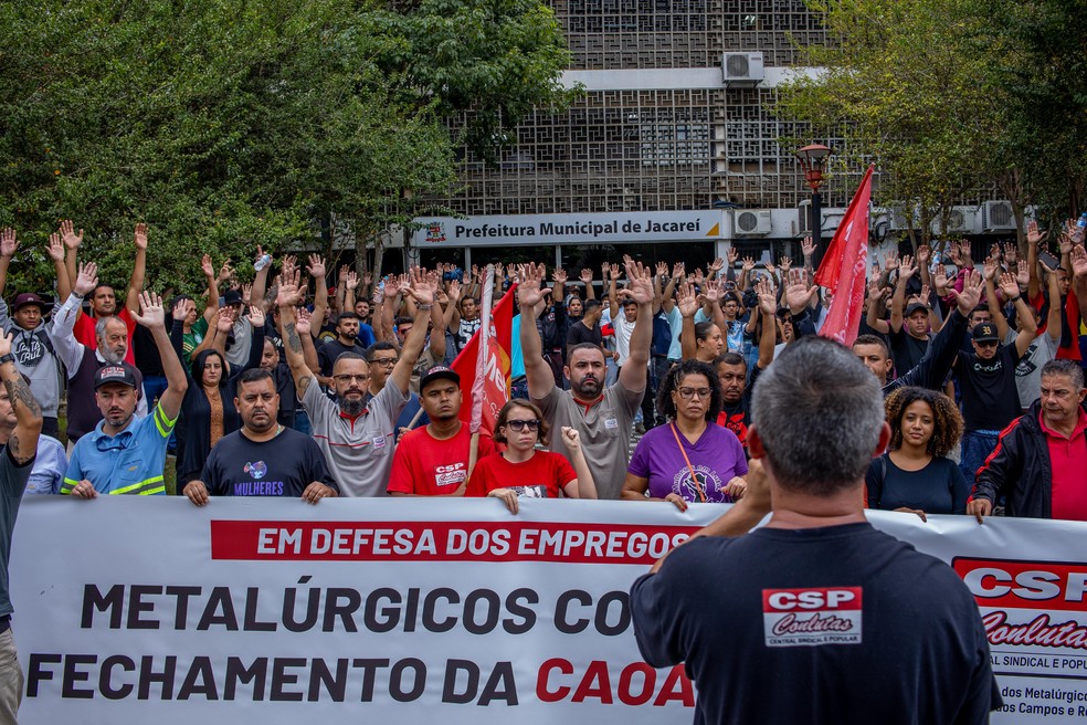 Funcionários da Caoa Chery se mobilizam contra demissões e paralisação da fábrica de Jacareí Sindicato dos Metalúrgicos de São josé dos Campos e Região/Divulgação — Foto:         