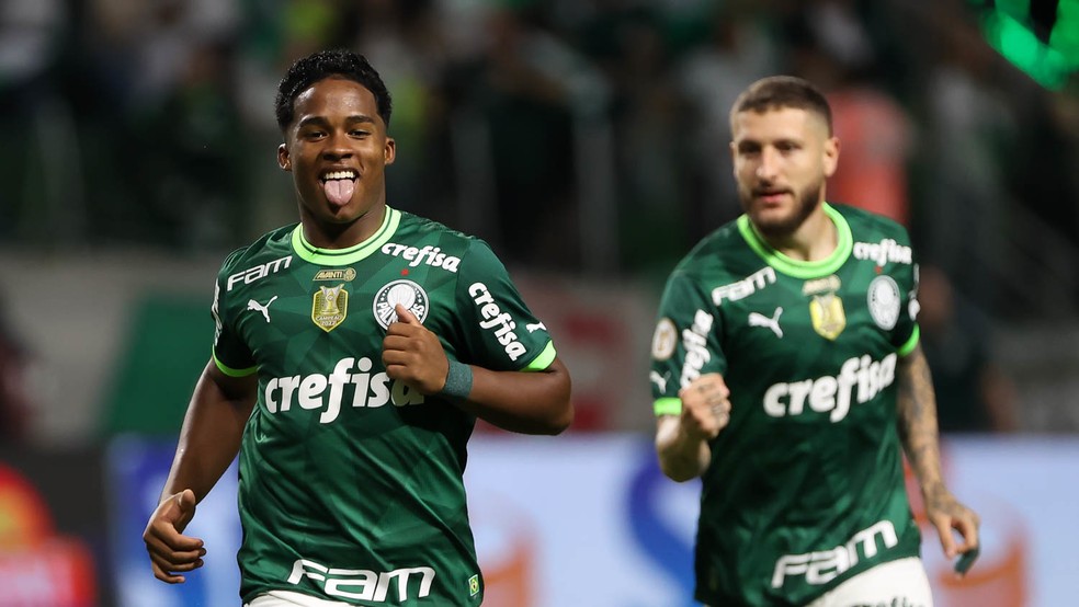 Endrick liderou a reviravolta no Brasileiro de 2023 que terminou com o título do Palmeiras — Foto: Cesar Greco/Palmeiras