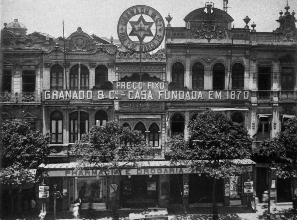 'Pharmácia' Granado, na Rua Primeiro de Março, era onde Dom Pedro II comprava remédios para o fígado — Foto: Paulo Toscano / Agência O Globo / Arquivo