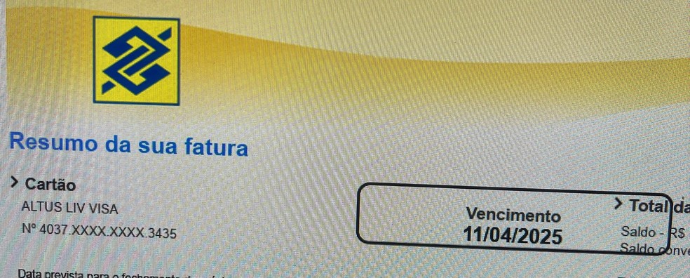 Cartão de crédito de André Mendonça: fatura de abril — Foto: Reprodução