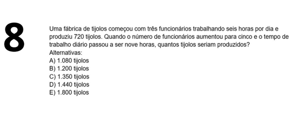 Enem: questão sobre tijolos de Edcley Teixeira — Foto: Reprodução