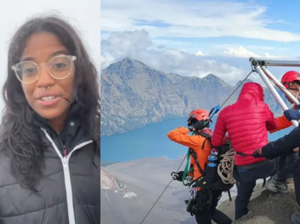 Equipes buscam por Juliana Marins, que caiu durante trilha no Monte Rinjani — Foto: Instagram