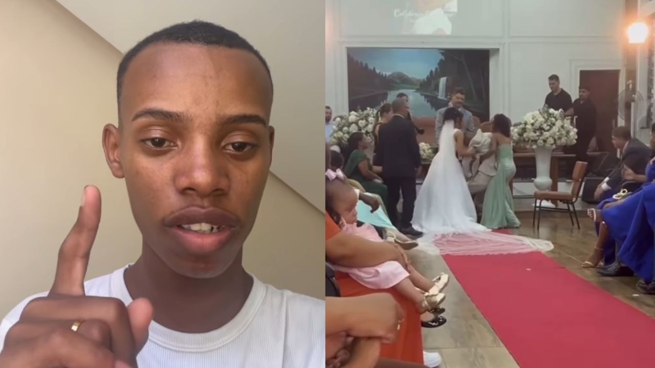 Noivo promete não chorar no casamento, mas desmaia duas vezes durante cerimônia em MG; assista