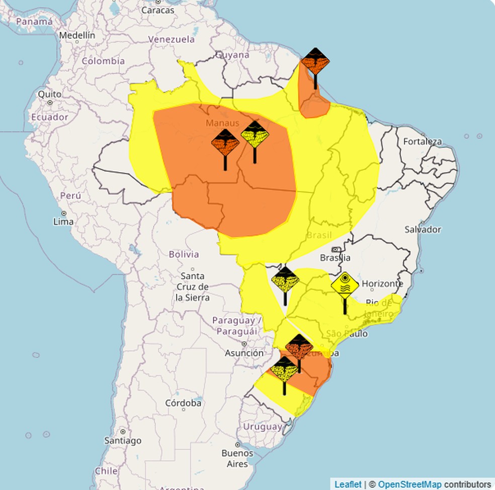 Weather forecast for Wednesday, December 24 — Photo: Reproduction / Inmet