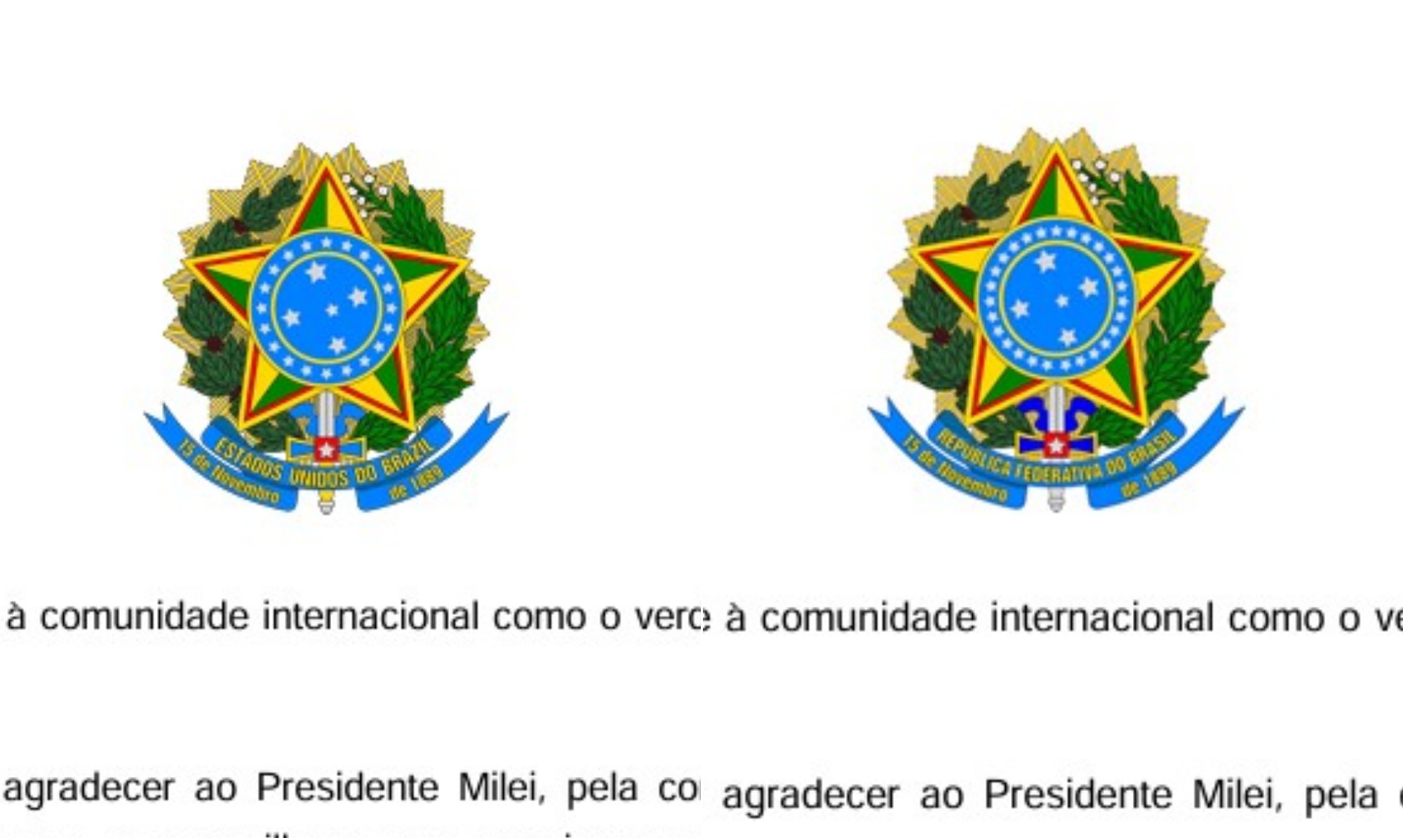 'Estados Unidos do Brazil': carta na qual Flávio se diz 'presidente eleito' usou brasão nacional substituído na ditadura