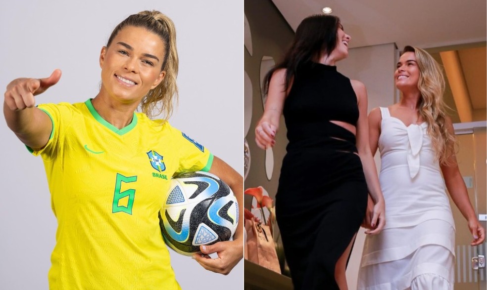 A lateral Tamires com a namorada Gabi Fernandes — Foto: Reprodução / Redes sociais