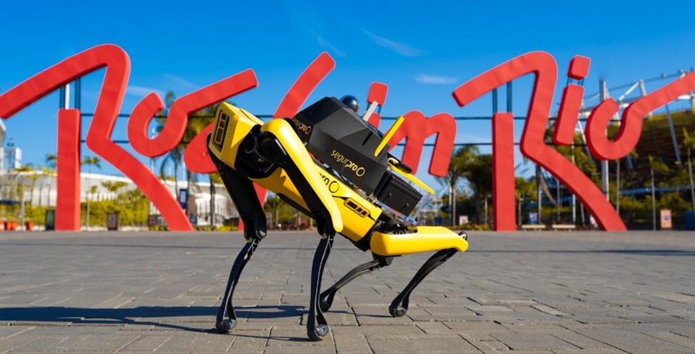 Cão-robô da SegurPro também atuou no Mutua Open de Madrid e no Rock in Rio Lisboa e Brasil em 2022 — Foto: Divulgação SegurPro