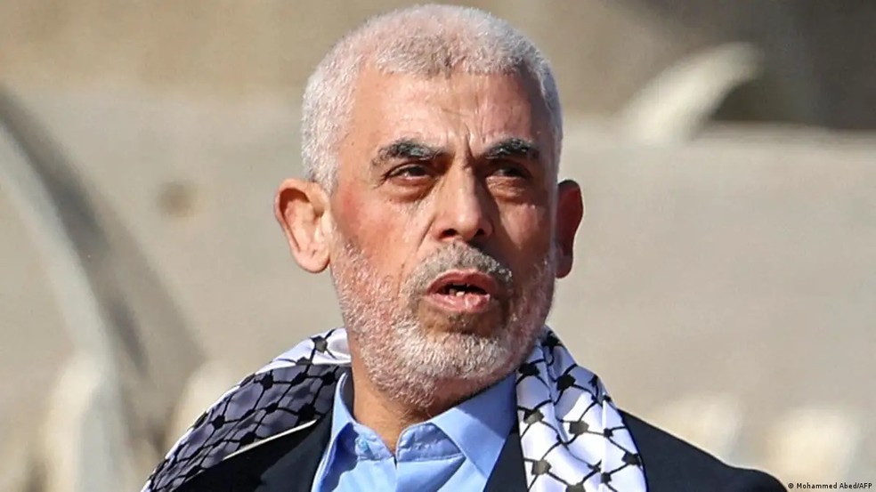 Líder militar do Hamas desde 2017, Yahya Sinwar é apontado como o maior responsável pelos ataques de 7 de outubro a Israel — Foto: Mohammed Abed/AFP