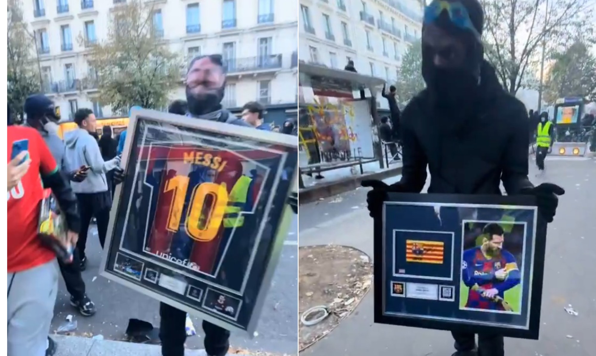Camisa e braçadeira autografadas por Messi são roubadas durante tumultos em Paris; vídeo