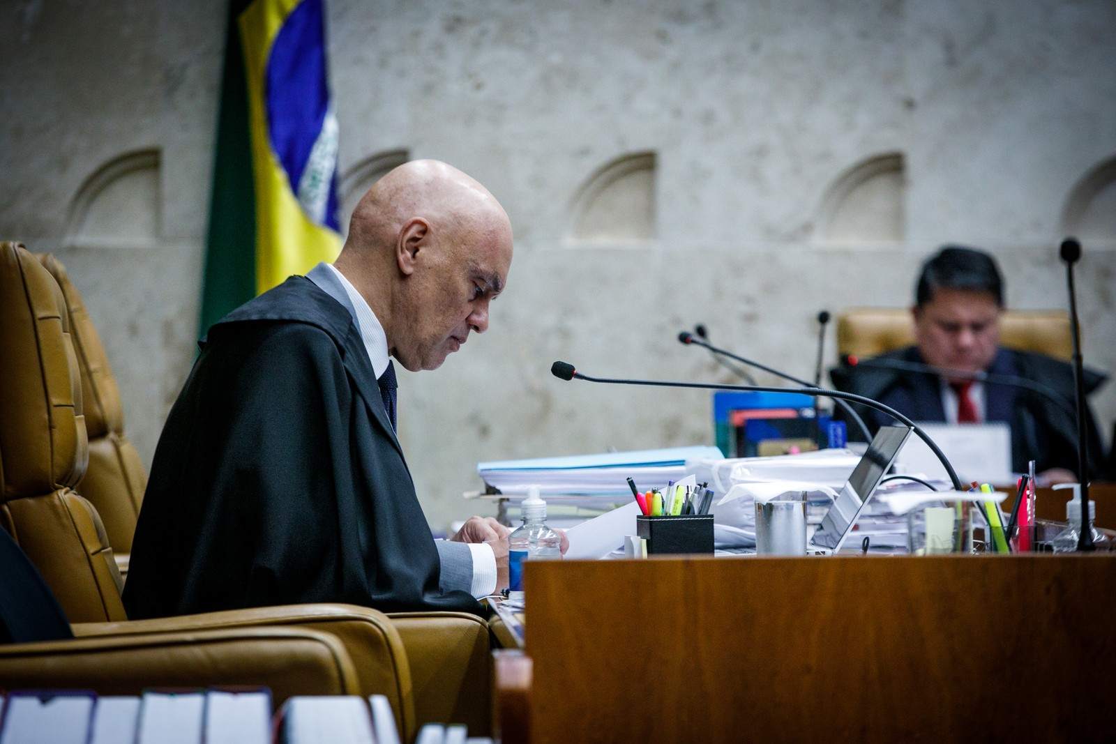 STF: julgamento dos ataques golpistas de 8 de janeiro. Alexandre de Moraes. — Foto: Brenno Carvalho