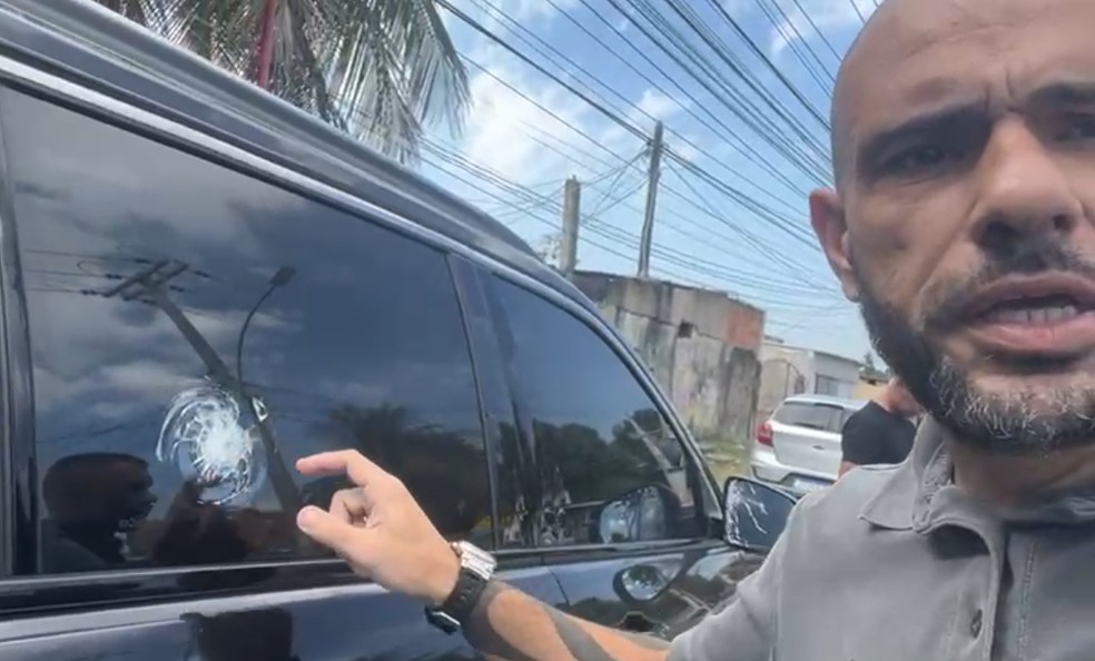 Sargento Portugal estava em carro blindado — Foto: Reprodução / Redes sociais