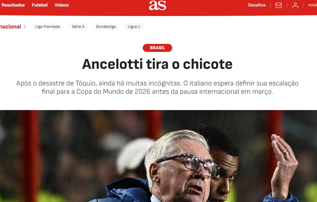 Jornal espanhol diz que Ancelotti já tem base da seleção e quer elenco fechado até março de 2026: 'Tirou o chicote'