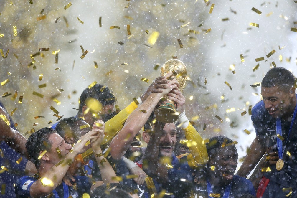 França foi camapeão contra a Croácia no estádio Luzhniki. — Foto: Marcelo Theobald / Agência O Globo