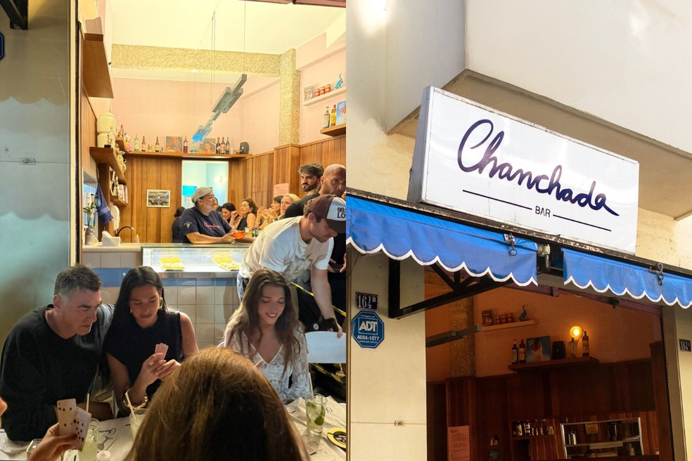 Dua Lipa tomou caipirinha e jogou cartas no Chanchada Bar — Foto: Reprodução