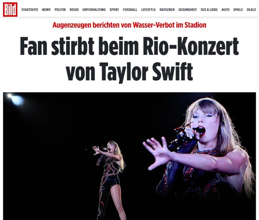 Morte de jovem em show de Taylor Swift no Brasil repercute na imprensa internacional